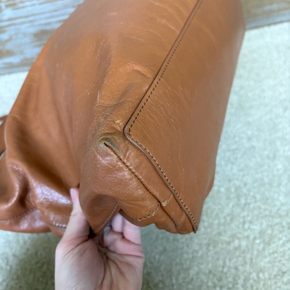 Tory Burch Dena Crossbody Purse Brown Leather Preppy Classic Gold Hardware - Picture 12 of 16